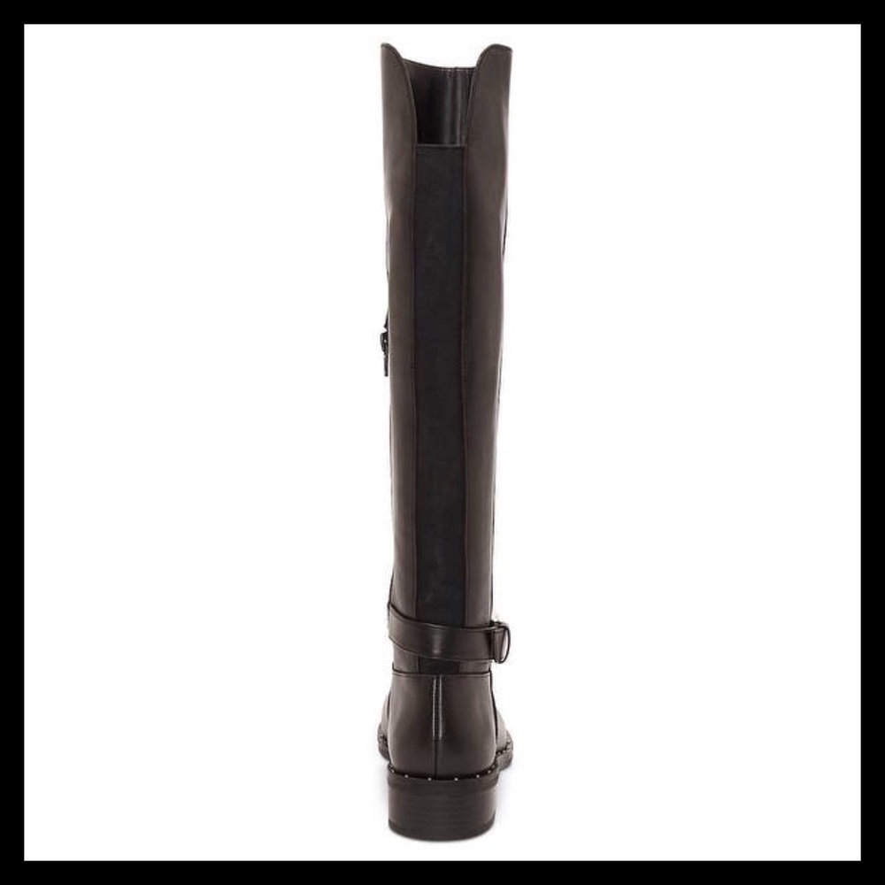 INC International Concepts Leather Closed Toe Knee High Riding Boots Dark Brown - Picture 4 of 10